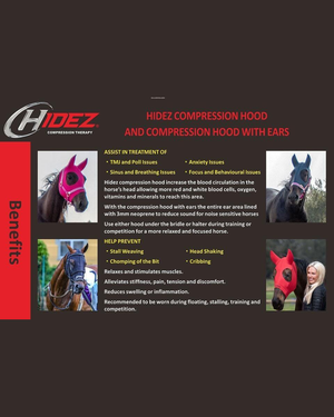 Hidez Compression Hood with Zipper and Ears BLACK